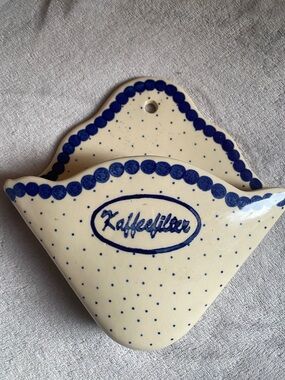 Vintage Wiza Poland Ceramic 'Kaffeefilter'  Coffee filter Wall Pocket
